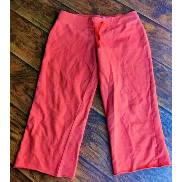 No Boundaries Womens Juniors 7/9 Cropped Capri Sweatpants Apricot Sunset Orange - Picture 1 of 7